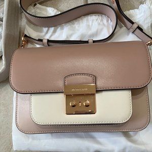 Michael Kors Sloan Editor Large Crossbody Bag Pink/White/Fawn - Rose Gold
